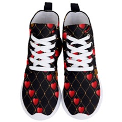 Background Texture Texture Hearts Women s Lightweight High Top Sneakers