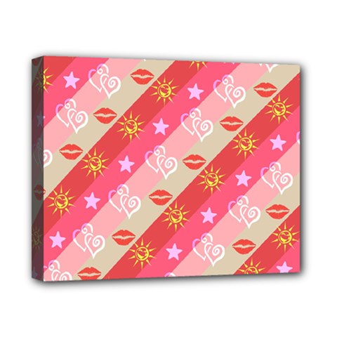 Background Desktop Pink Sun Stars Canvas 10  X 8  by Sapixe