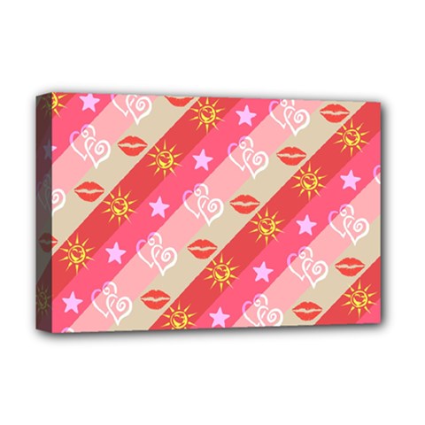 Background Desktop Pink Sun Stars Deluxe Canvas 18  X 12   by Sapixe