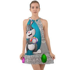 Illustration Celebration Easter Halter Tie Back Chiffon Dress