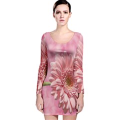 Background Texture Flower Petals Long Sleeve Velvet Bodycon Dress by Sapixe