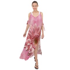 Background Texture Flower Petals Maxi Chiffon Cover Up Dress