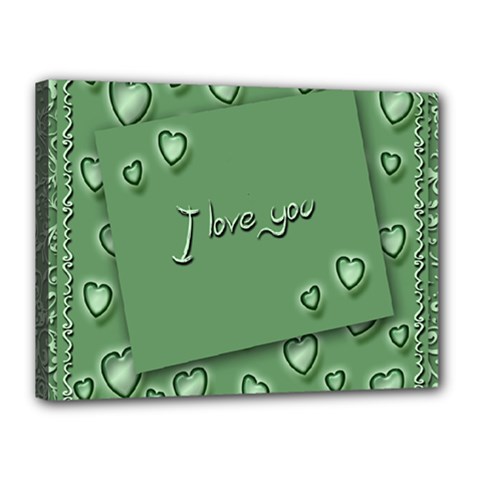 Card I Love You Heart Romantic Canvas 16  X 12  by Sapixe