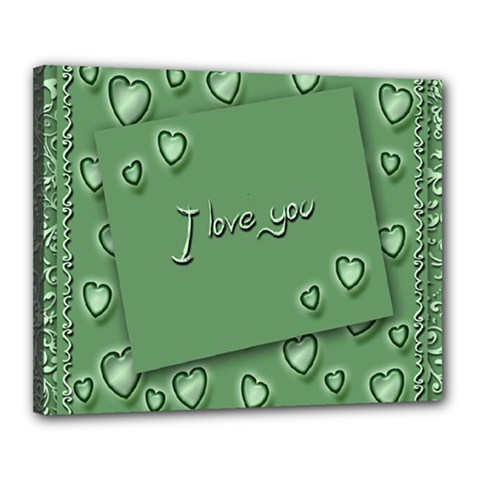 Card I Love You Heart Romantic Canvas 20  X 16  by Sapixe