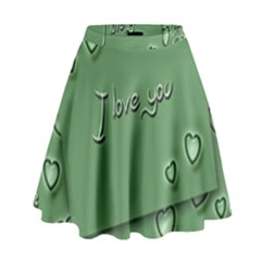 Card I Love You Heart Romantic High Waist Skirt by Sapixe