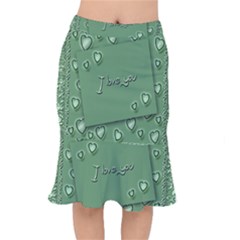 Card I Love You Heart Romantic Mermaid Skirt by Sapixe