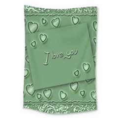 Card I Love You Heart Romantic Large Tapestry