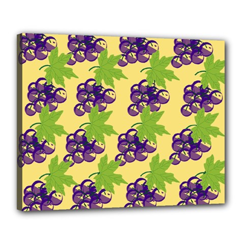 Grapes Background Sheet Leaves Canvas 20  X 16  by Sapixe