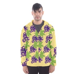 Grapes Background Sheet Leaves Hooded Windbreaker (men) by Sapixe