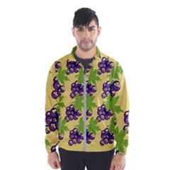 Grapes Background Sheet Leaves Windbreaker (men) by Sapixe