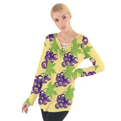 Grapes Background Sheet Leaves Tie Up Tee by Sapixe