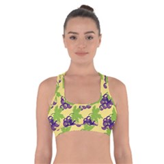 Grapes Background Sheet Leaves Cross Back Sports Bra by Sapixe