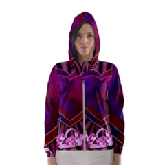 Background Texture Reason Heart Hooded Windbreaker (women)