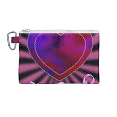 Background Texture Reason Heart Canvas Cosmetic Bag (medium) by Sapixe