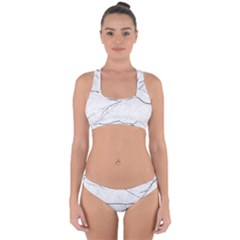 White Background Pattern Tile Cross Back Hipster Bikini Set by Sapixe