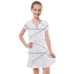 White Background Pattern Tile Kids  Cross Web Dress