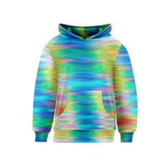 Wave Rainbow Bright Texture Kids  Pullover Hoodie by Sapixe