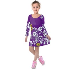 Background Bokeh Ornament Card Kids  Long Sleeve Velvet Dress by Sapixe