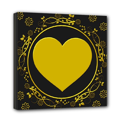 Background Heart Romantic Love Mini Canvas 8  X 8  by Sapixe