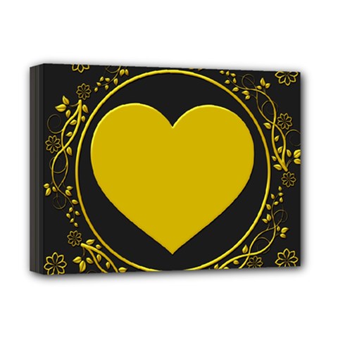 Background Heart Romantic Love Deluxe Canvas 16  X 12   by Sapixe