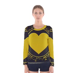 Background Heart Romantic Love Women s Long Sleeve Tee