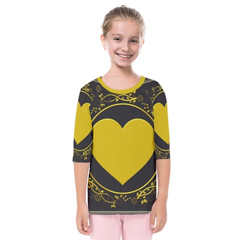 Background Heart Romantic Love Kids  Quarter Sleeve Raglan Tee by Sapixe