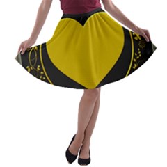 Background Heart Romantic Love A-line Skater Skirt by Sapixe