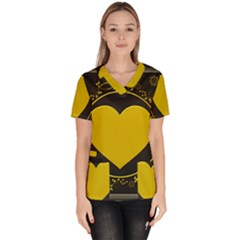 Background Heart Romantic Love Scrub Top by Sapixe