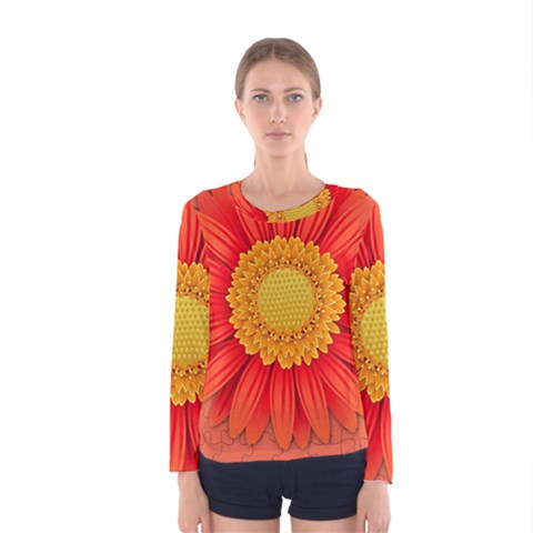 Flower Plant Petal Summer Color Women s Long Sleeve Tee by Sapixe