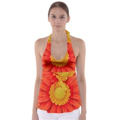 Flower Plant Petal Summer Color Babydoll Tankini Top by Sapixe