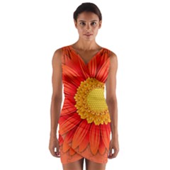 Flower Plant Petal Summer Color Wrap Front Bodycon Dress by Sapixe