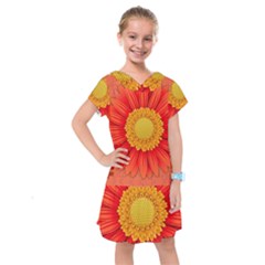 Flower Plant Petal Summer Color Kids  Drop Waist Dress by Sapixe