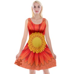 Flower Plant Petal Summer Color Reversible Velvet Sleeveless Dress by Sapixe