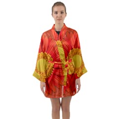 Flower Plant Petal Summer Color Long Sleeve Kimono Robe by Sapixe