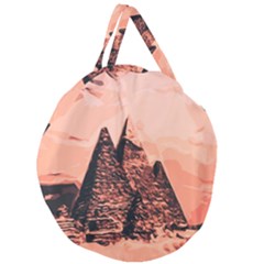 Pyramid Egypt Monumental Giant Round Zipper Tote by Sapixe