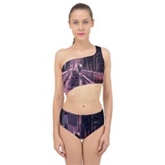 Texture Abstract Background City Spliced Up Two Piece Swimsuit