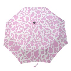 White Pink Cow Print Folding Umbrellas by LoolyElzayat