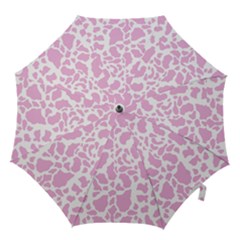 White Pink Cow Print Hook Handle Umbrellas (small) by LoolyElzayat