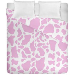 White Pink Cow Print Duvet Cover Double Side (california King Size) by LoolyElzayat