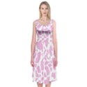 White Pink Cow Print Midi Sleeveless Dress View1