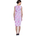 White Pink Cow Print Sleeveless Velvet Midi Dress View2