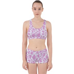 White Pink Cow Print Work It Out Gym Set by LoolyElzayat