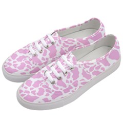 White Pink Cow Print Women s Classic Low Top Sneakers by LoolyElzayat