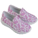 White Pink Cow Print Kid s Lightweight Slip Ons View3