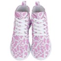 White Pink Cow Print Women s Lightweight High Top Sneakers View1