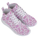 White Pink Cow Print Women s Lightweight High Top Sneakers View3