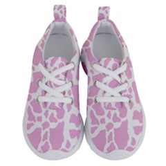 White Pink Cow Print Running Shoes by LoolyElzayat