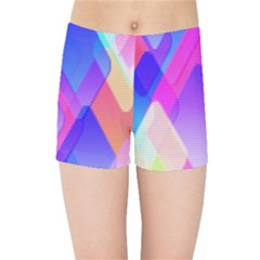 Squares Color Squares Background Kids Sports Shorts by Sapixe