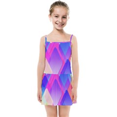 Squares Color Squares Background Kids Summer Sun Dress