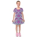 Climbing And Loving Beautiful Flowers Of Fantasy Floral Kids  Short Sleeve Velvet Dress View1